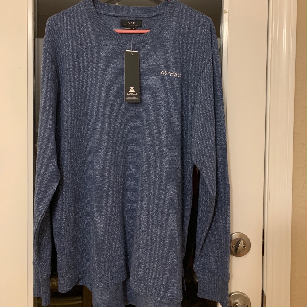 AYC Asphalt men’s blue 3 button long sleeve